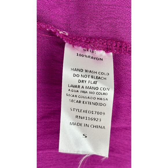 Easel Long Sleeve Tiered Mini Dress Womens Size Small Purple New - Picture 9 of 12